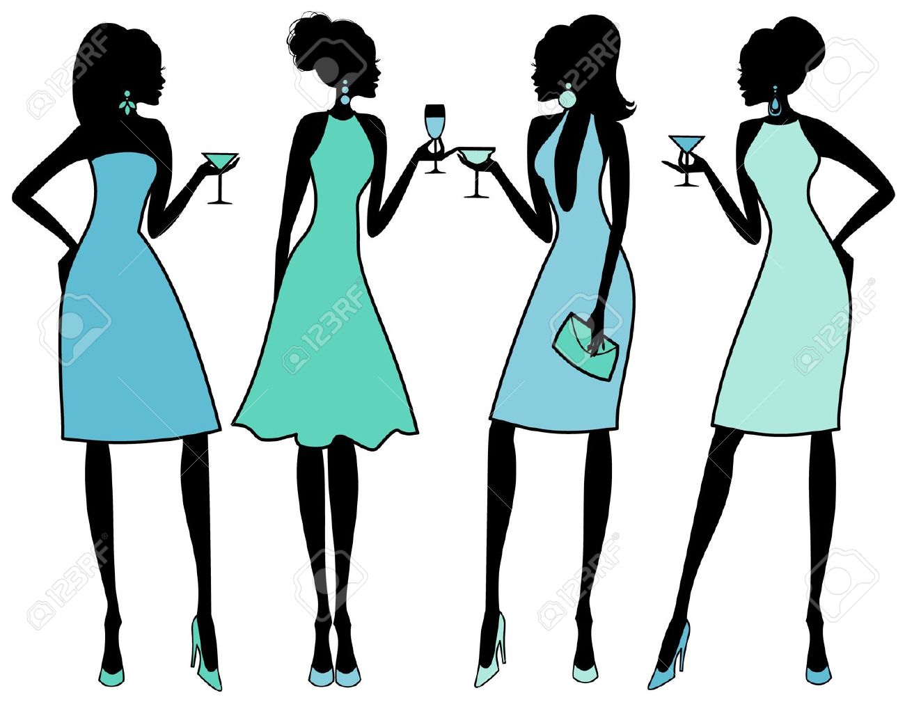1300x1009 Party Silhouette Clipart