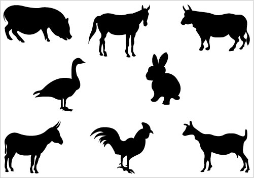 501x352 Farm Animals Party Silhouette