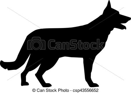 450x322 German Shepherd Silhouette Clipart Vector
