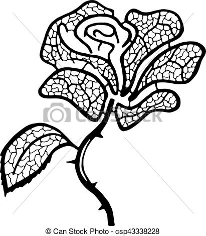 411x470 Silhouette Rose Pattern. The Illustration In The Manual