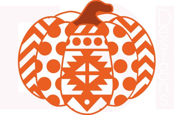 570x377 Pumpkin Svg, Dxf, Eps, Aztec, Polka Dot And Chevron Pattern,