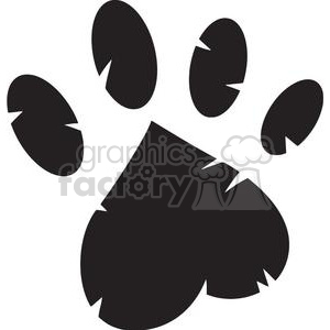 300x300 Royalty Free Paw Print Silhouette 379800 Vector Clip Art Image