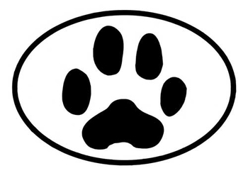 350x251 Black And White Paw Print Silhouette Vinyl Decal Elite K 9