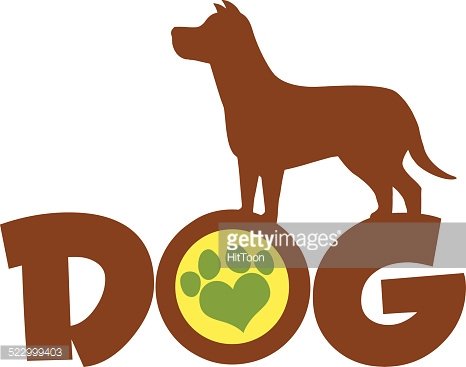 466x367 Dog Brown Silhouette Over Text With Green Love Paw Print Premium