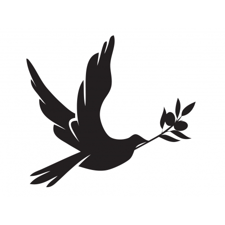 458x458 Peace Dove With Olive Branch Symbol Christian Wall Vinyl Decal