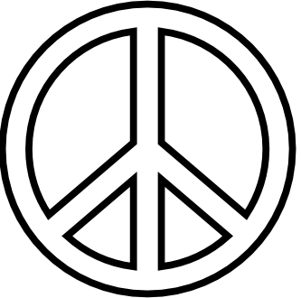 333x330 Clip Art Peace Sign 18 Black White Line Art