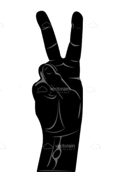 400x600 Abstract Hand Silhouette With Victorypeace Sign