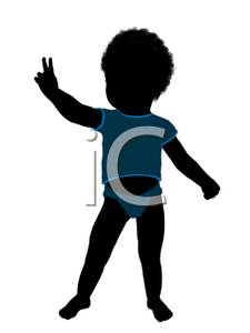 225x300 Silhouette Of An African American Boy Toddler Making The Peace