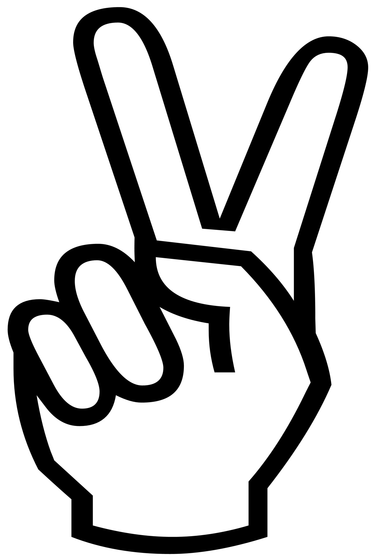 1280x1920 Victory Sign Silhouette Free Stock Photo