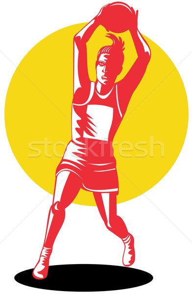 392x600 Peach Silhouette Netball Player Stock Photo Aloysius Patrimonio