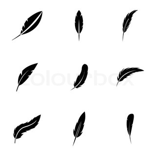 320x320 Feather Pen And Ink. Calligraphic Letter. Monochromatic Line Art