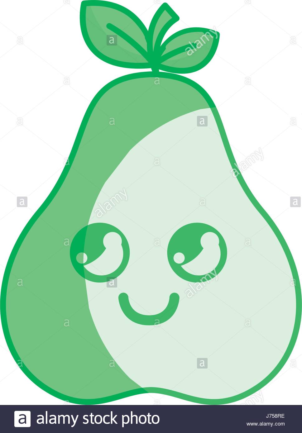 969x1390 Silhouette Kawaii Nice Happy Pear Icon Stock Vector Art