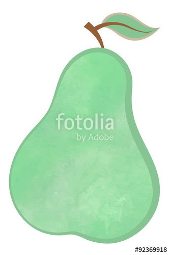 334x500 Watercolor Bio Pear Silhouette Isolated Flat Food Icon Banner