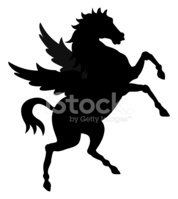 178x199 Pegasus Silhouette Stock Vectors