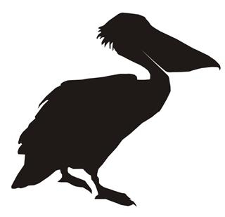 320x309 Pelican Silhouette Decal Sticker