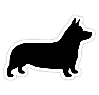 375x360 Pembroke Welsh Corgi Silhouette(S) Stickers By Jenn Inashvili