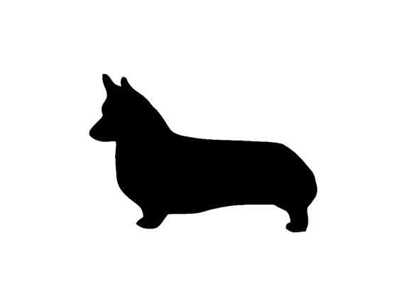 570x428 Corgi Dog Silhouette Custom Die Cut Vinyl Decal Sticker