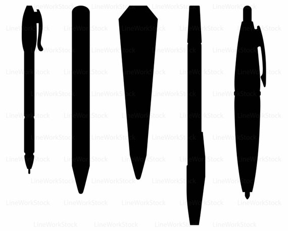 570x456 Ball Pen Svgpen Clipartpencils Svgpen Silhouettepencils