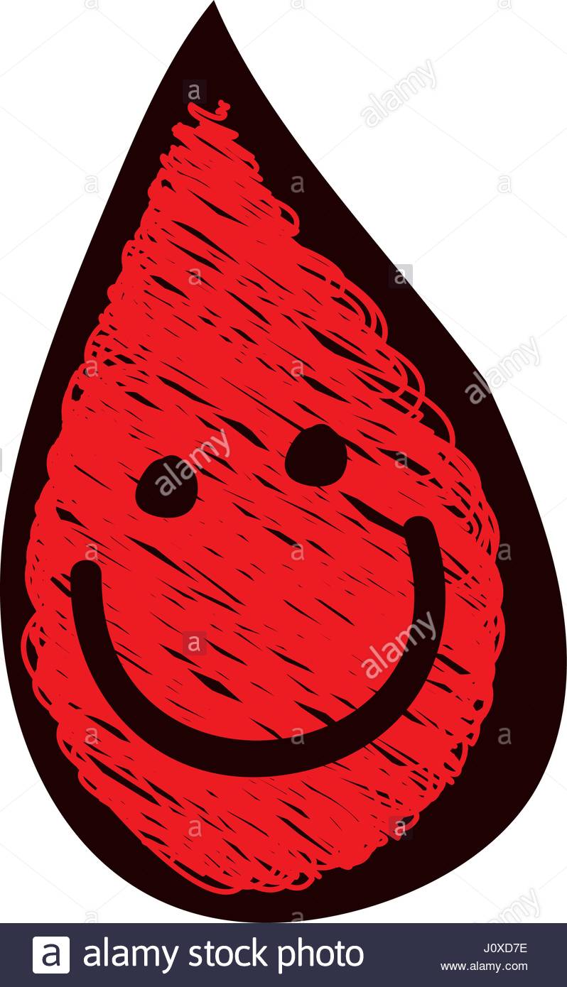 798x1390 Hand Drawn Silhouette With Colored Pencil Of Blood Drop Icon Stock