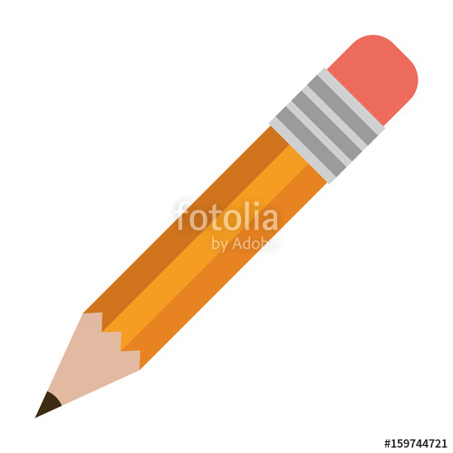 500x500 White Background With Colorful Silhouette Of Pencil With Eraser