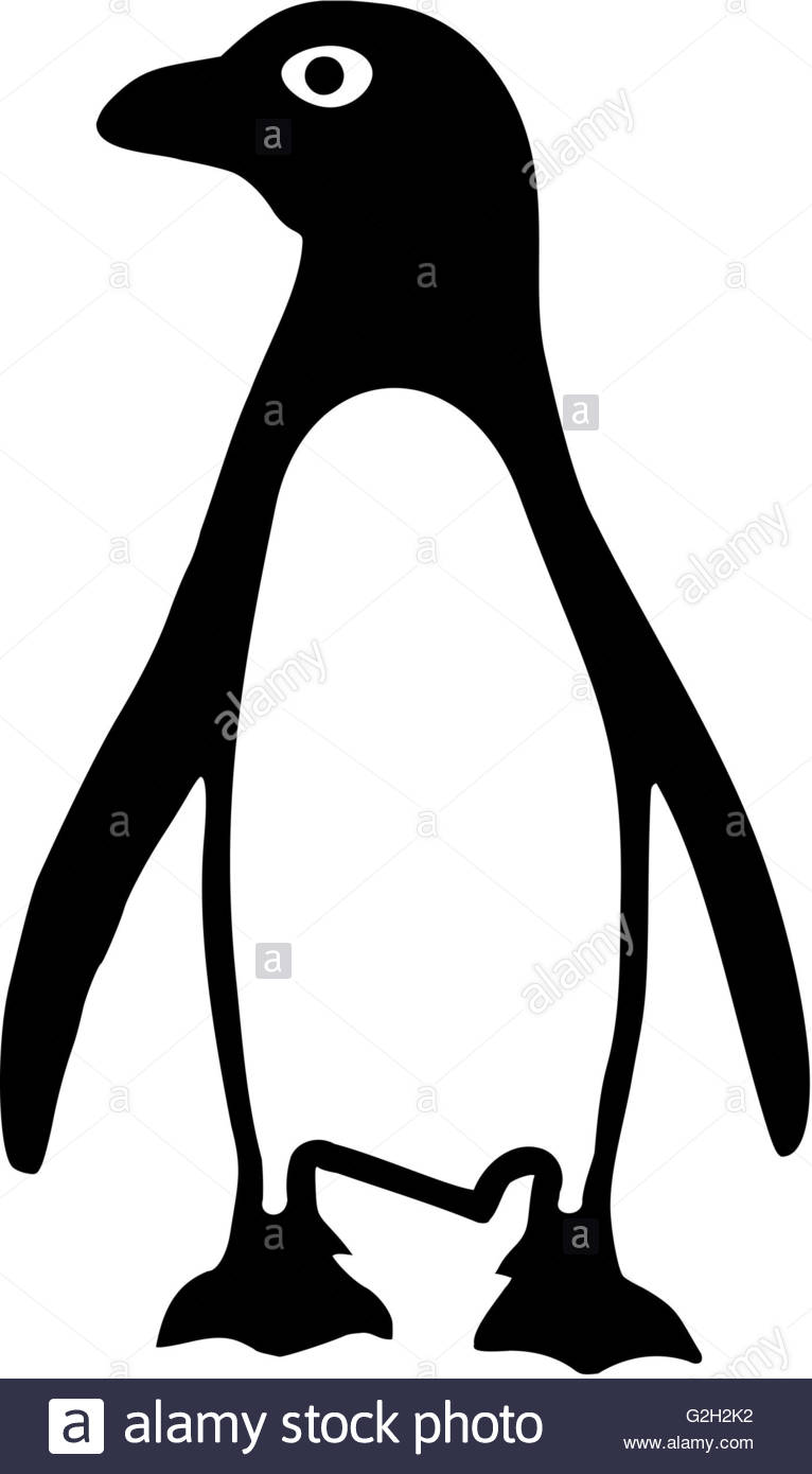 766x1390 Penguin Silhouette Small Stock Photo 104866806