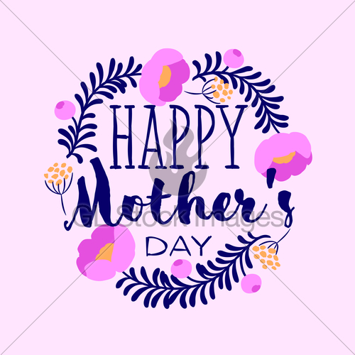 500x500 Happy Mothers Day Greeting Card With Lettering And Peony Gl