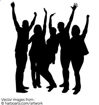 335x355 Download Cheering People Silhouette