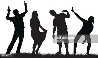 337x200 Happy People Silhouettes Stock Vectors