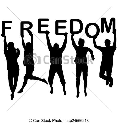 450x470 People Silhouettes Jumping And Holding The Letters With Word