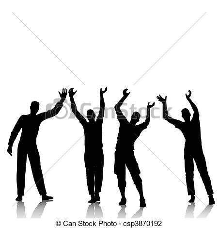 450x470 Reaching Man Silhouettes. Vector Silhouettes Of Man Vector