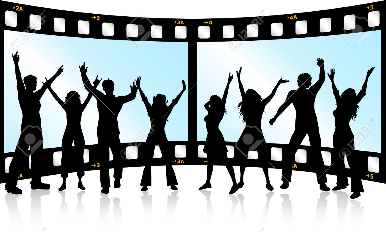 1300x781 Film Strip With Dance Silhouette Clipart