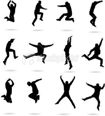 345x380 Jumping People Silhouettes, Trampoline Party And Trampolines