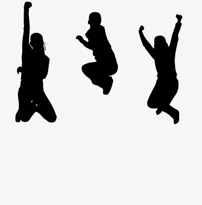 650x662 Black Jumping Silhouette, Jumping Up People, Jump, Character Png
