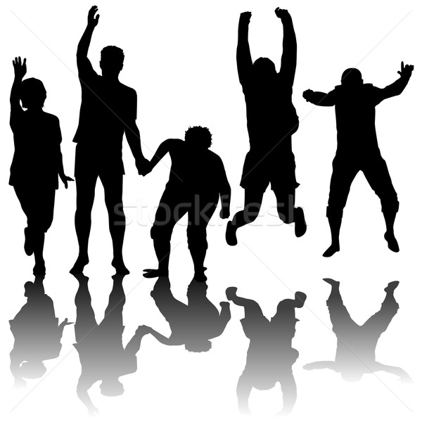600x600 Silhouettes Of People Jumping Vector Illustration Hibrida13