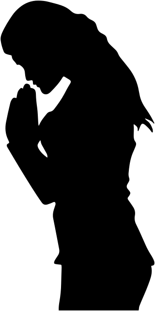 320x640 Woman Praying Silhouette