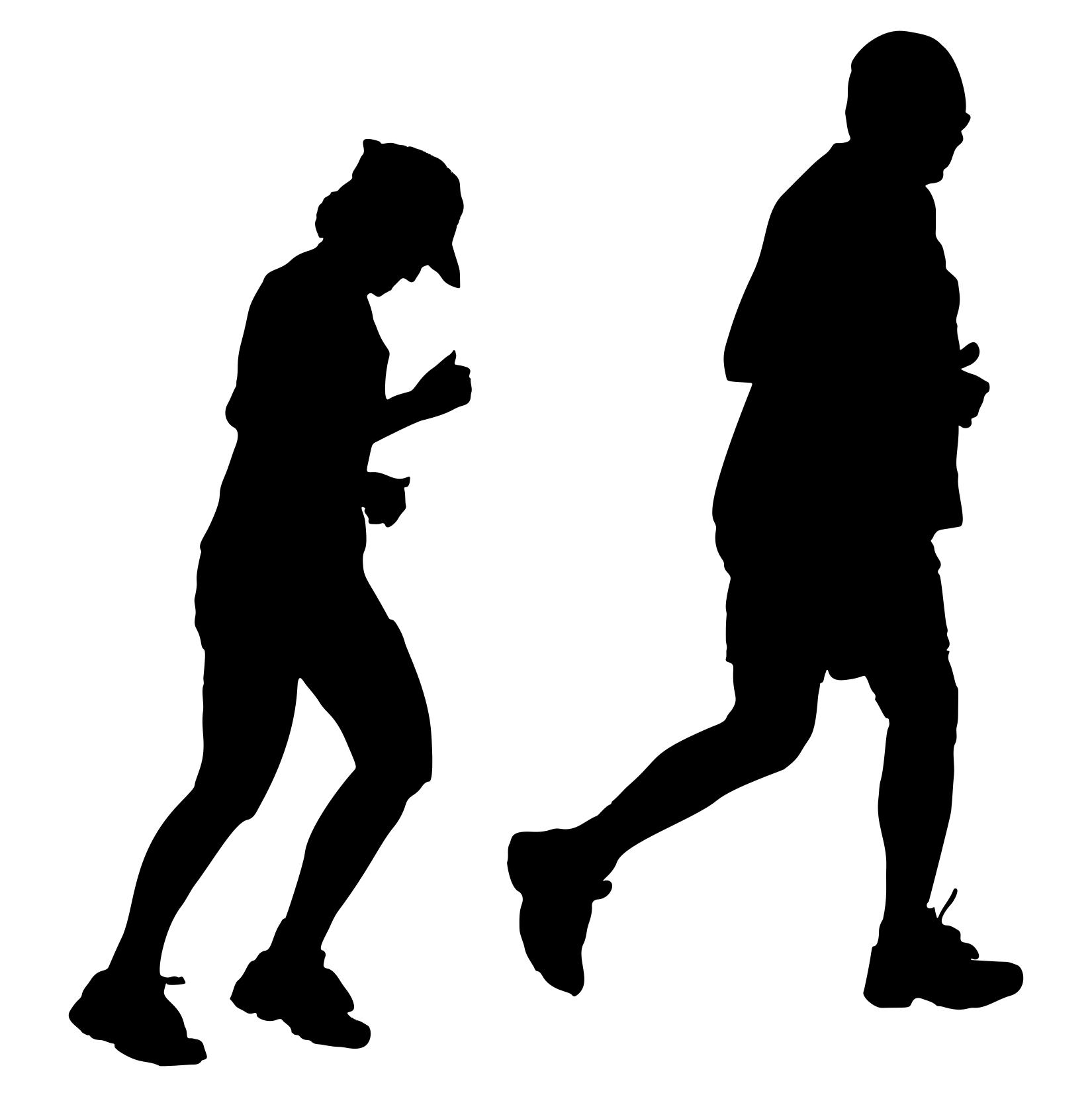1650x1657 Older Couple Jogging Silhouette Clipart