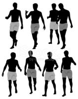 158x199 Silhouette Of People Running Stock Vectors