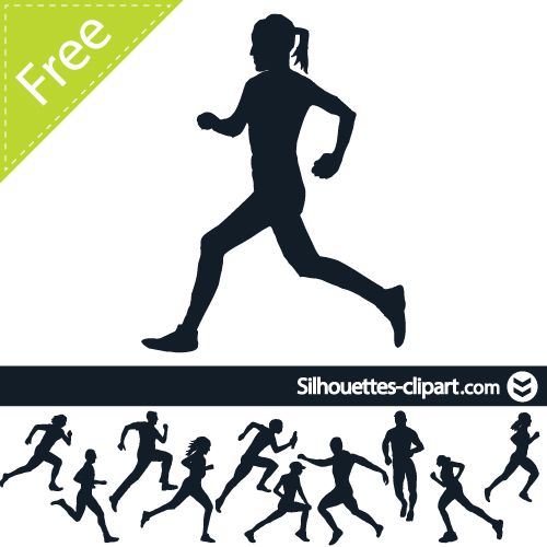 500x500 Vector Running People Silhouettes Running