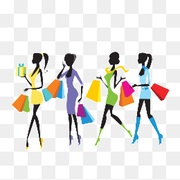 260x261 Simple Shopping Girl Gray Background Material, Simple, Shopping