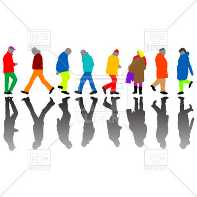 400x400 Silhouettes Of Walking People Royalty Free Vector Clip Art Image
