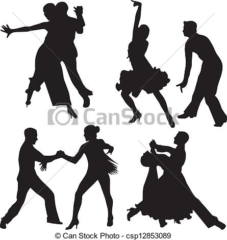 445x470 Dance People Silhouette Vector Vector
