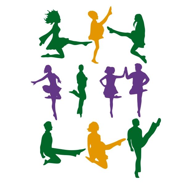 600x600 Irish Dancer Silhouette Cuttable Design Cut File. Vector, Clipart
