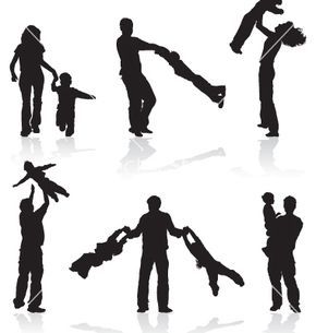 290x305 People Silhouettes Vector 9064