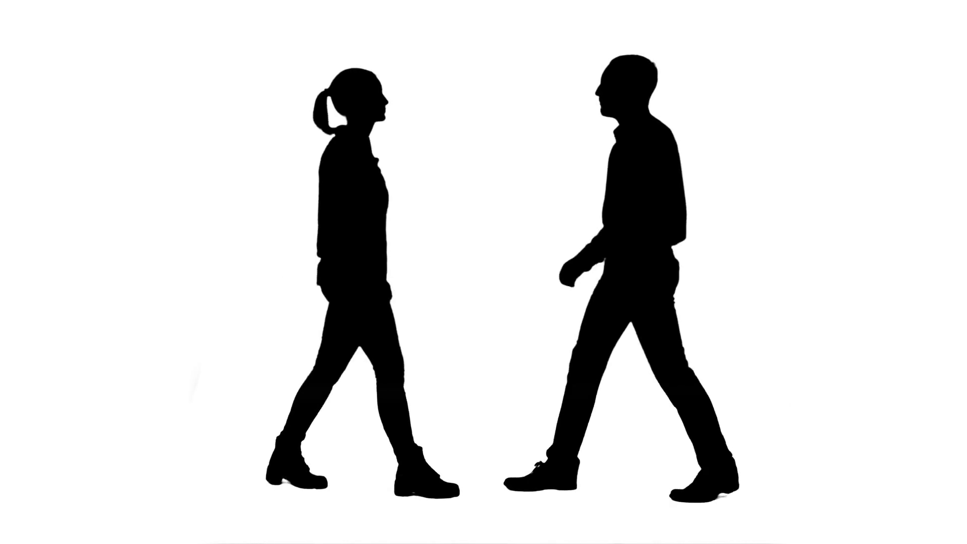 1920x1080 Silhouette Two Young People Shake Hands Keep Silent Stock Video