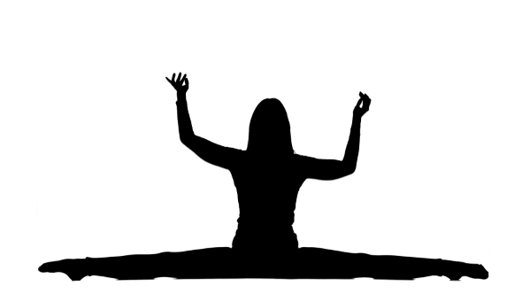 590x332 Silhouette Of Gymnast Sitting On A Twine On White Background By
