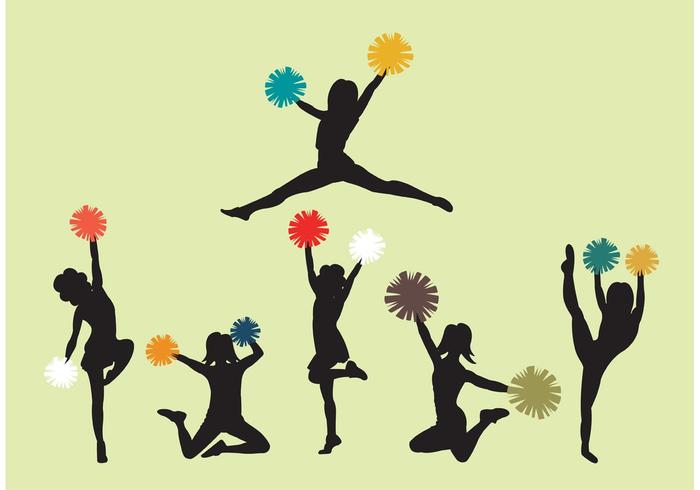 700x490 Set Of Cheerleader Silhouette Vectors