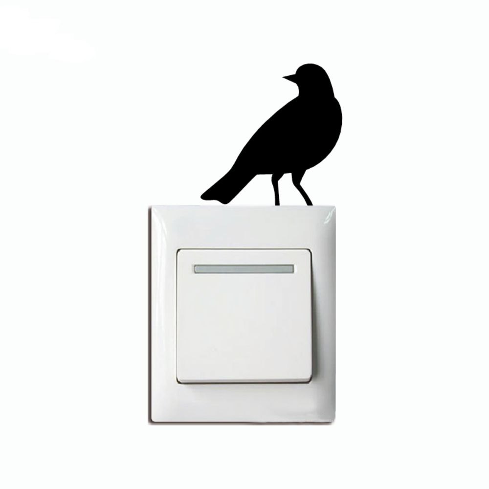 1000x1000 Dsu Natural Style Cute Little Bird Silhouette Switch Sticker