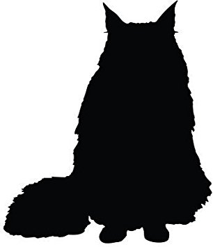 306x355 Persian Cat Kitten Silhouette Decal Vinyl Window