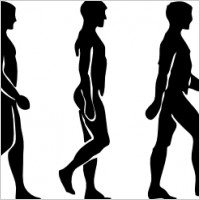 200x200 Walking Silhouette Clip Art