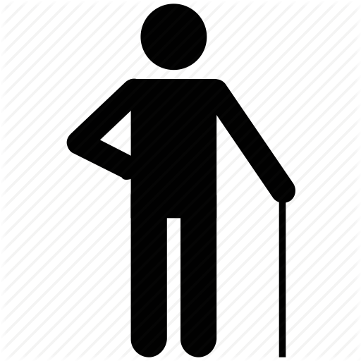 512x512 Grandfather, Grandpa, Old Man, Old Person, Silhouette Icon Icon